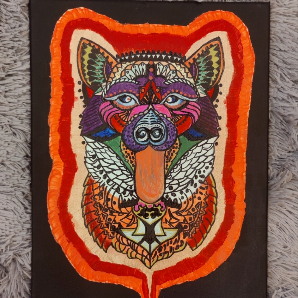🖌️ HAND PAINTED 🖌️"Vibrant Shiba Warrior" Original Artwork by Chantel 🐕‍🦺💮